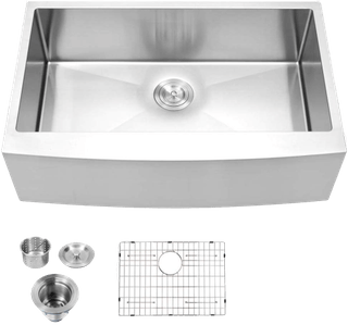 The Artemis large single-bowl farmhouse stainless steel sink, model SNKCRF3321