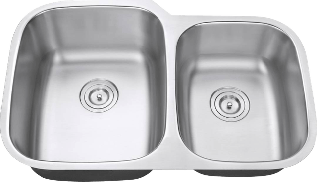 The Bonita offset double bowl (60/40) stainless steel sink, model SNKFAB6040