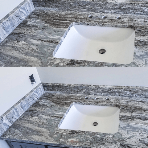 Brown Fantasy granite bathroom vanity