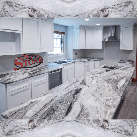 Brown Fantasy granite outdoor kitchen