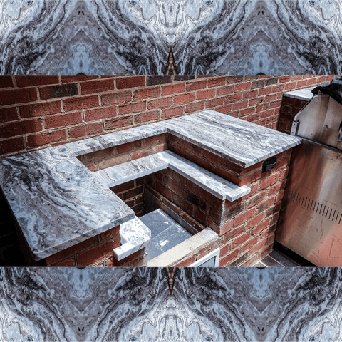 Brown Fantasy granite outdoor kitchen