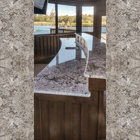 White Sands granite outdoor kitchen