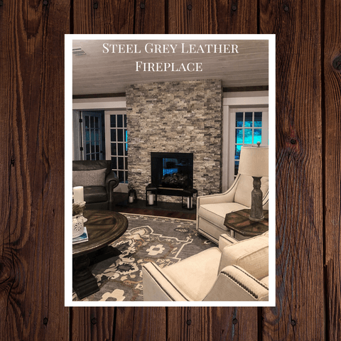 Steel Grey Leathered granite fireplace surround