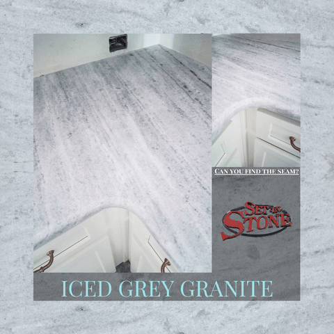 Iced Grey granite kitchen with seam detail