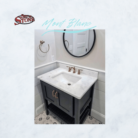 Mont Blanc quartzite bathroom vanity