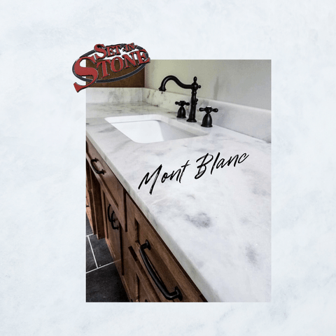 Mont Blanc quartzite bathroom vanity