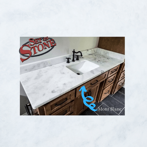 Mont Blanc quartzite bathroom vanity