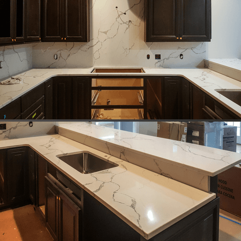 Quartz countertop installed by Set In Stone