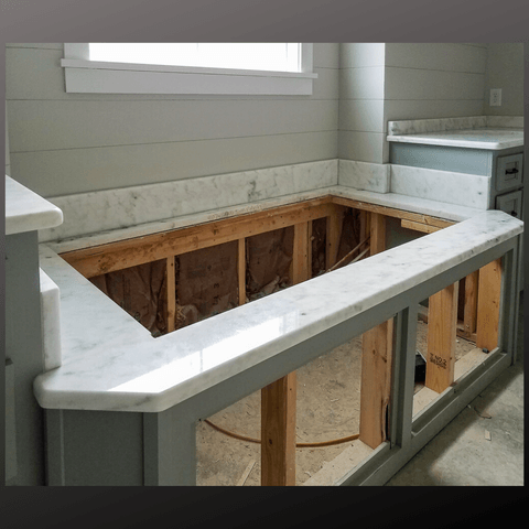 Marble countertop installed by Set In Stone