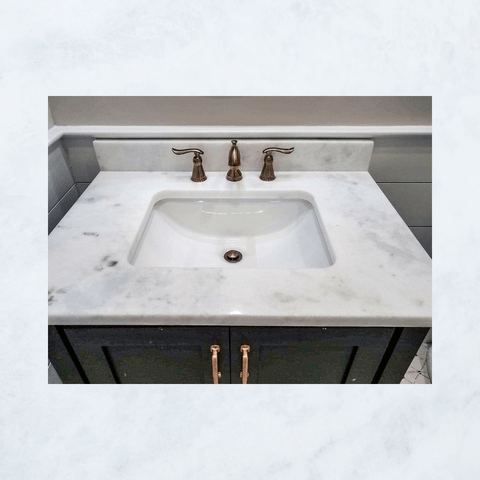 Mont Blanc quartzite bathroom vanity
