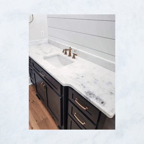 Mont Blanc quartzite bathroom vanity