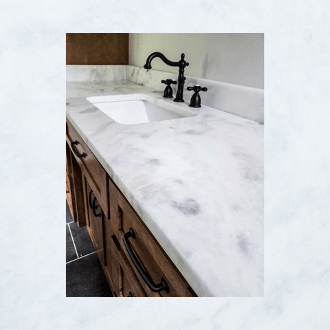 Mont Blanc quartzite bathroom vanity