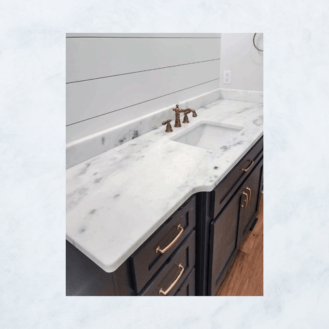 Mont Blanc quartzite bathroom vanity