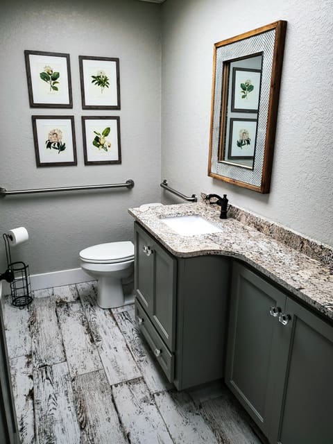 Custom stone bathroom vanity