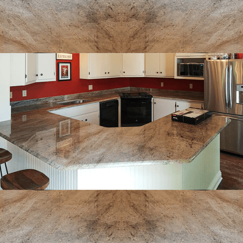 Red Sandy granite kitchen