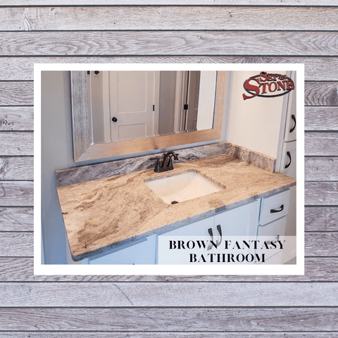 Brown Fantasy granite bathroom vanity
