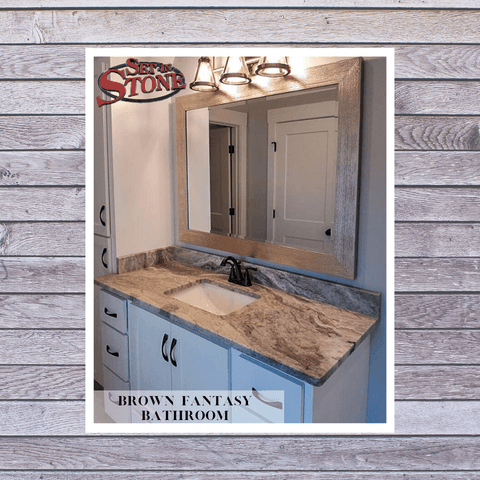 Brown Fantasy granite bathroom vanity