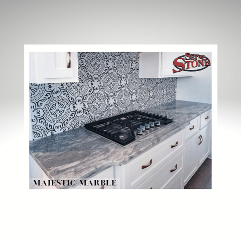 Majestic Marble kitchen with cooktop cutout