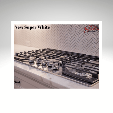 Super White quartzite kitchen