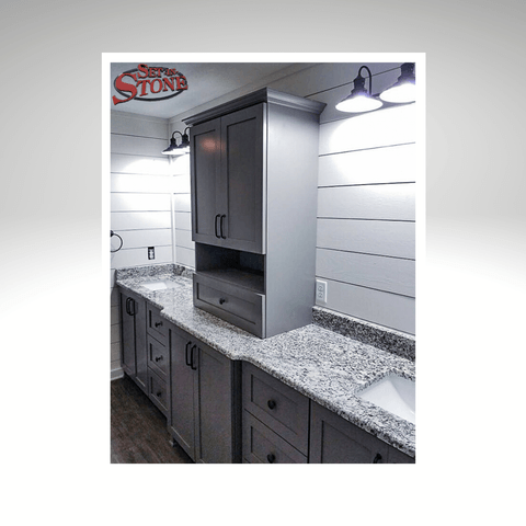 Oyster White granite bathroom vanity