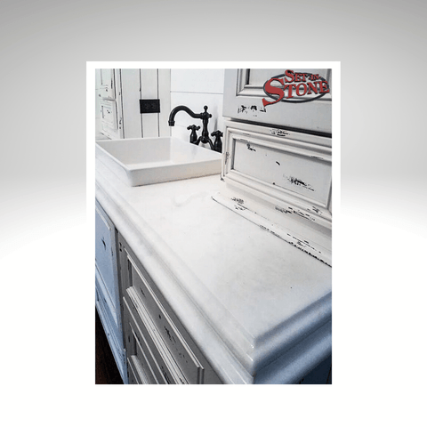 Custom stone bathroom vanity