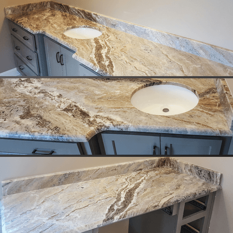 Brown Fantasy granite bathroom vanity