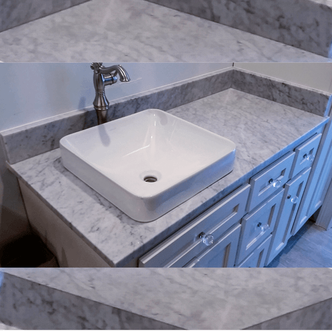 Custom stone bathroom vanity