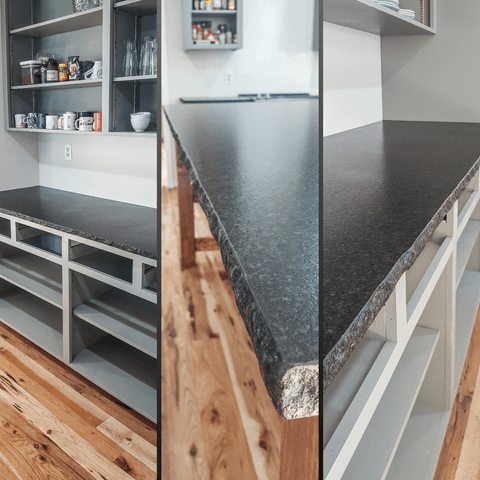 Steel Grey Leathered granite kitchen