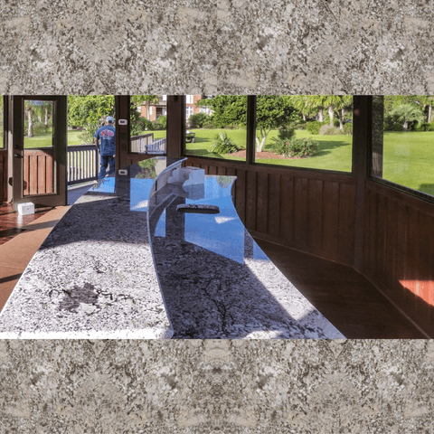 White Sands granite outdoor kitchen